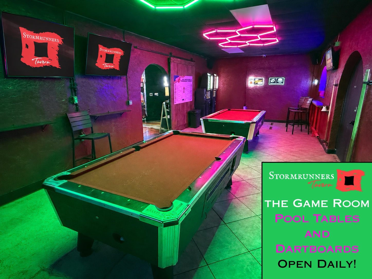 pool and dart at stormrunners