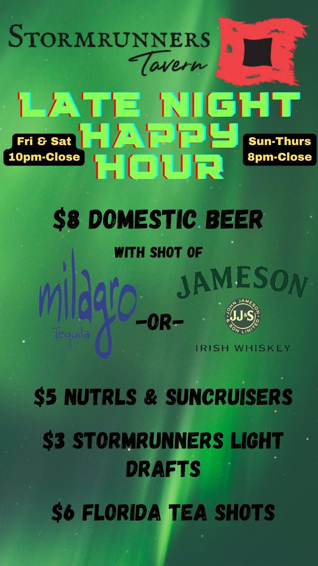 Weekday happy hour at stormrunners tavern